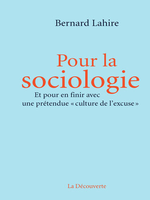 cover image of Pour la sociologie